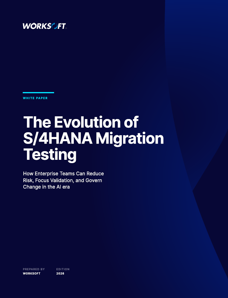 Front cover for White Paper – The Evolution of S/4HANA Migration Testing